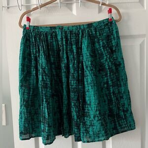 ba&sh Mini Skirt Sz 1 green boho button acid geometric print cotton avante garde